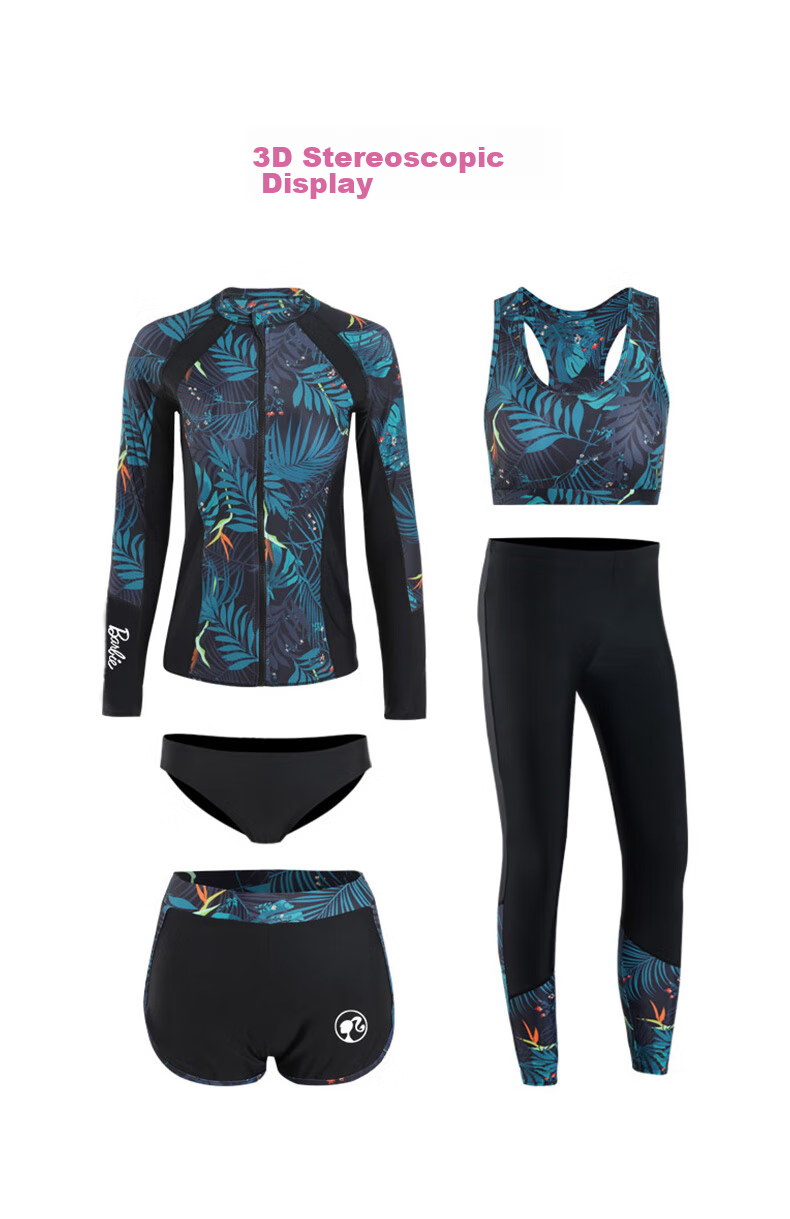 Barbie Couple's Wetsuits, Women's Two-Piece Long-Sleeve Sun Protection Jellyfish Suit, Snorkeling Suit, Surfing Suit Set, Slimming Swimwear 19