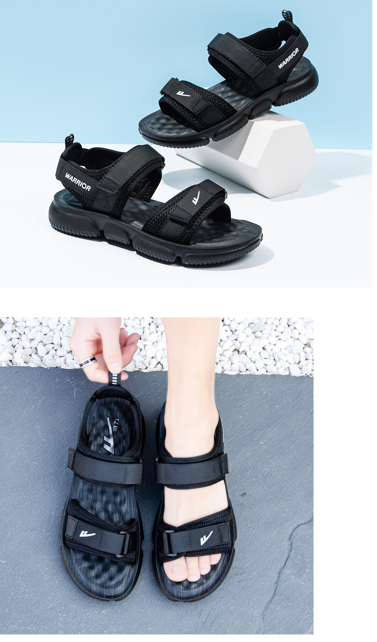 Huili Men's Shoes, Summer Outdoor Sandals, Casual Comfortable Soft-Soled Slippers, Versatile Men's Beach Shoes, 0496 Black, Size 40 11
