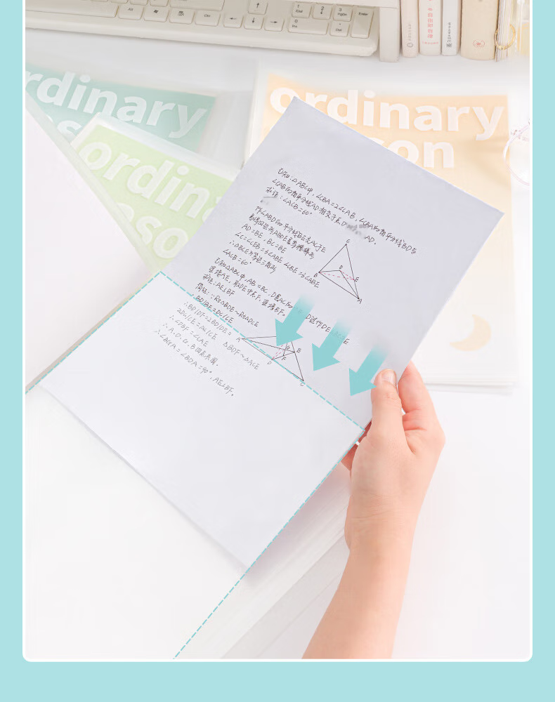 Sannianerban 100-Page Document Folder A4 Student Pregnancy Test Report Storage Office Supplies File Organizer Student Exam Paper Storage Folder Transparent Gradient Insert File Folder Gradient Blue 5