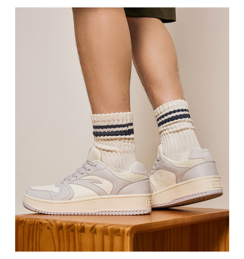 Anta Origin Year 2.0 | Men's Thick-Soled White Sneakers, Breathable Retro Casual Sports Shoes for Couples, Summer Height-Increasing Sneakers 20