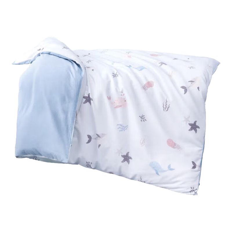 MERCURY Kids Shuixing Jiafang Kindergarten All-Cotton Antibacterial Four-Season Duvet Cover (Sea Blue/Ocean), 120cm×150cm, Class A