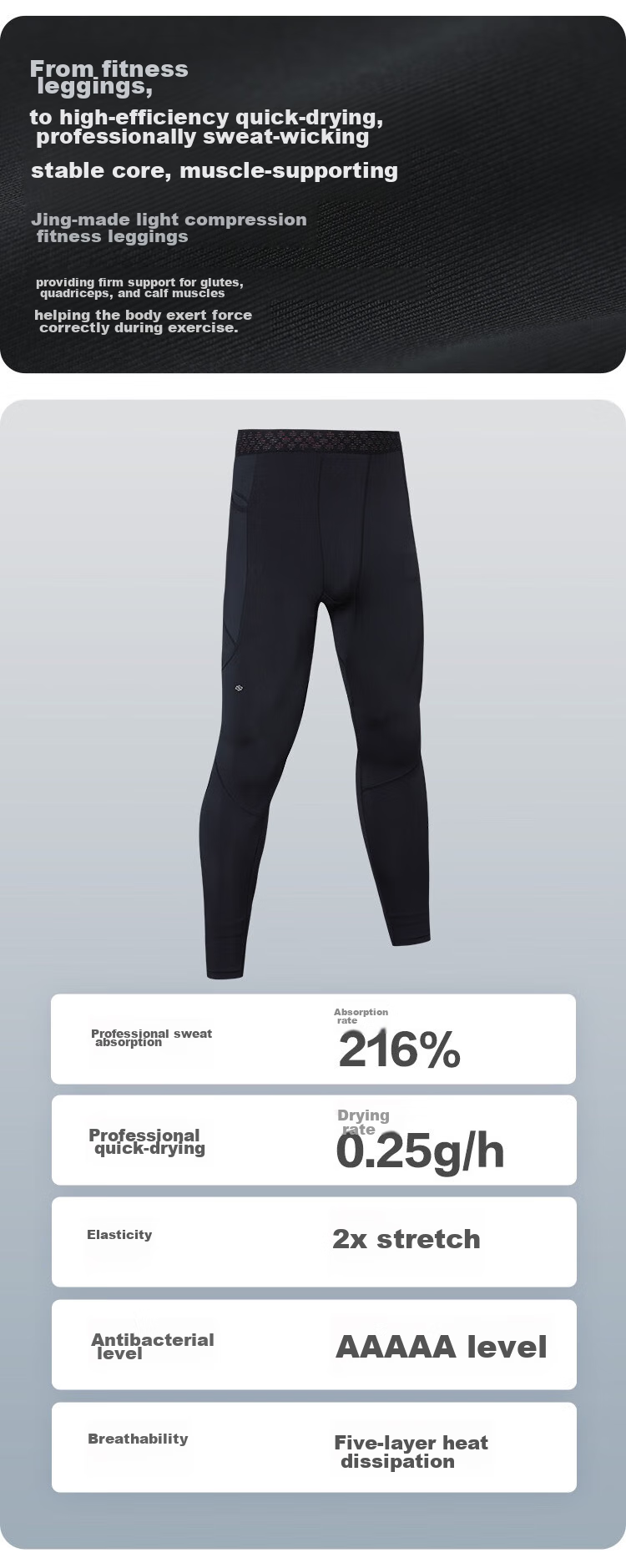 JD Original Compression Shorts for Men, Basketball Running Professional Track And Field Training High-Elasticity Quick-Dry Base Layer Fitness Pants, Black M 2