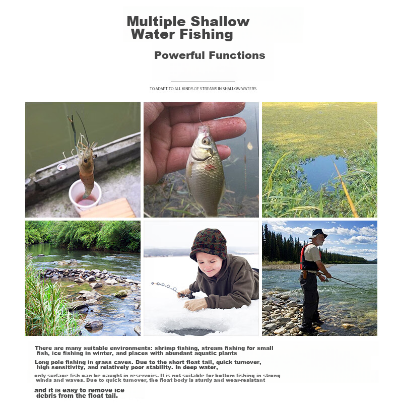 Minjianyiren Shallow Water Night-Luminous Float for Day And Night Use, Night Fishing Electronic Float for Crucian Carp, Highly Sensitive And Eye-Catching Wild Fishing Short Float 6