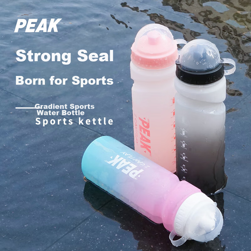 PEAK Cycling Water Bottle for Mountain And Road Bikes, Outdoor Sports Hydration Cup 750ML Pink-White Gradient