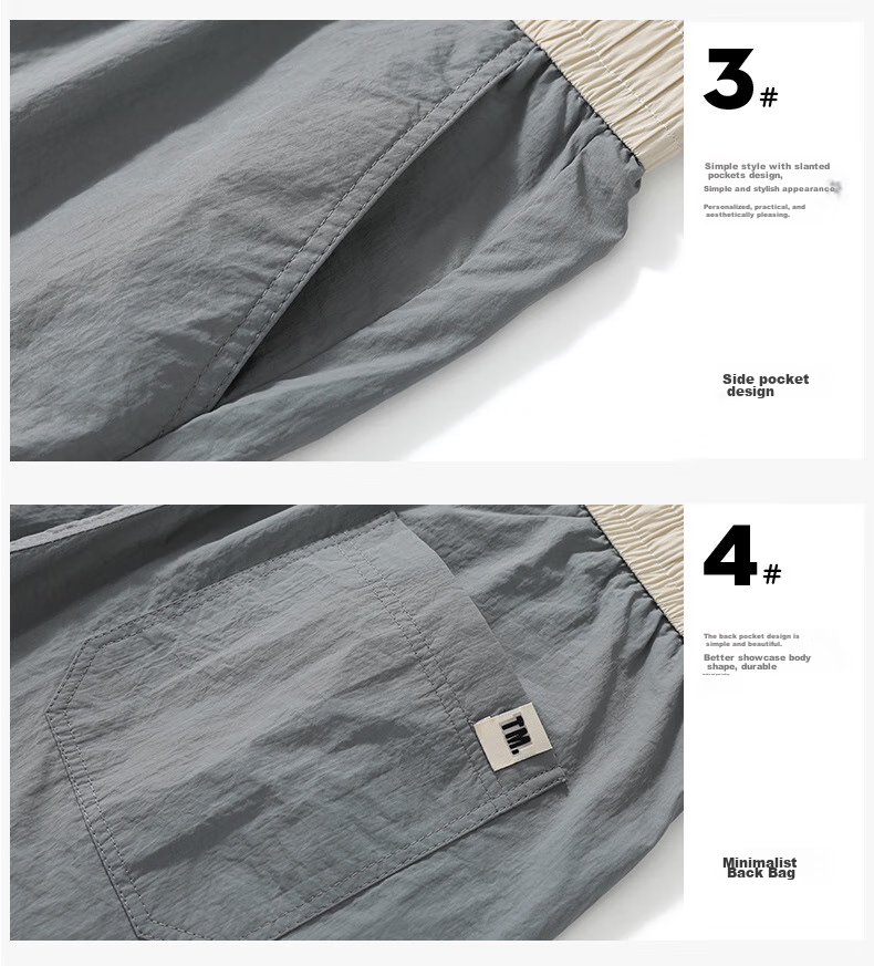 DEERWAY Men's Shorts, Casual Mid-Length Pants, Knee-Length Shorts, Summer Sports Loose-Fitting Pants for Young And Middle-Aged Outdoor Quick-Dry Trousers, Gray, XL 16
