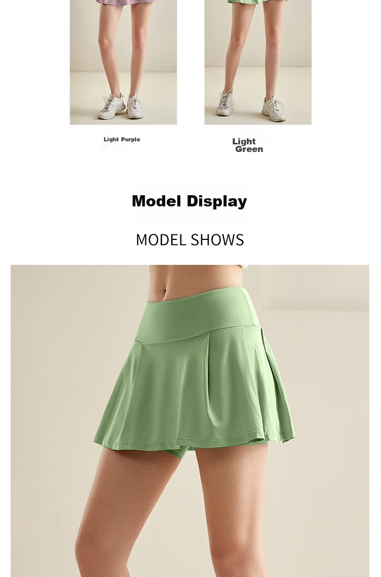 Fandimu Sports Skort for Women, Breathable, Anti-Exposure, with Lining, Fake Two-Piece Design, for Outdoor Badminton, Tennis, Running, And Half Skirt 9