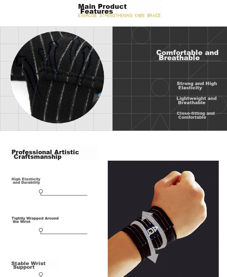 AQ Elastic Wristband for Basketball, Badminton, Volleyball, Sports Protection, Outdoor Fitness 9191F 2