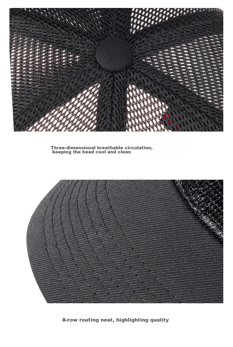 FLEXFIT Mesh Baseball Cap for Men, Summer Sun Protection Visor Cap, Breathable Duck Tongue Cap, Fully Enclosed Elastic Hat 17