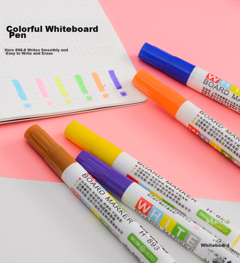 HERO Whiteboard Markers [Pack of 10], Black, 893 2