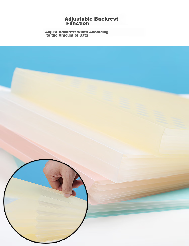 KOKUYO A4 Handheld Accordion File Folder, Light Color Cookie Design, 12 Layers, 13 Pockets, Leak-Proof Hidden Clasp, Horizontal Style, PP Material, Exam Season Storage, Back-To Season, with Handle 4