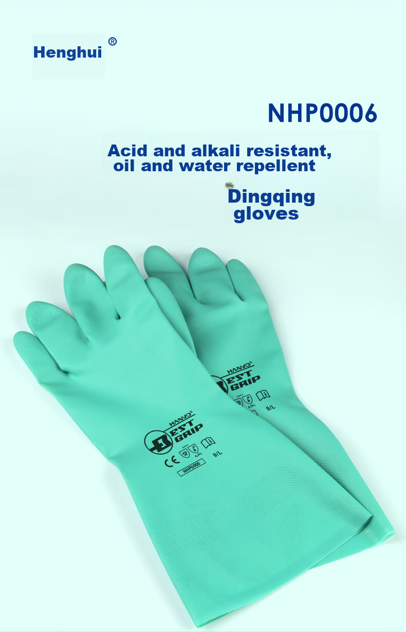 Henghui Nitrile Acid And Alkali Resistant Gloves, Thickened And Extended Waterproof And Oil-Resistant, Laboratory Chemical Protective Anti-Corrosion for Men And Wome 1