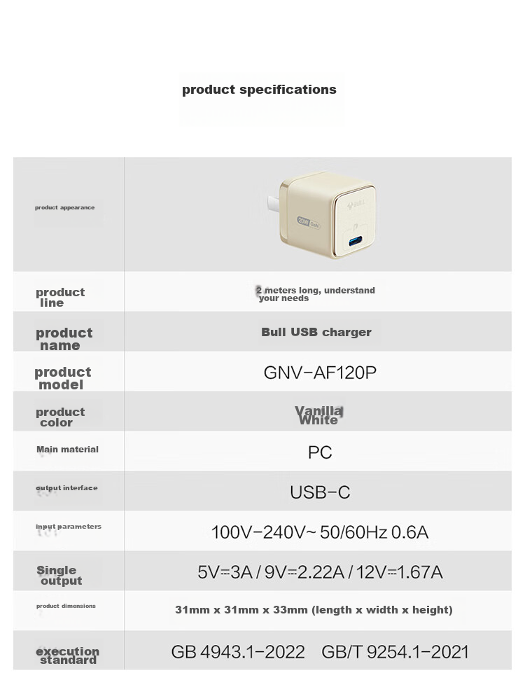BULL Gallium Nitride 20W Charger, Apple 18/17/16 PD Fast Charging Head, Auto Shut-Off When Fully Charged, Suitable for IPhone 14/13 Pro Max, [20W Gallium Nitride] Vanilla White 12