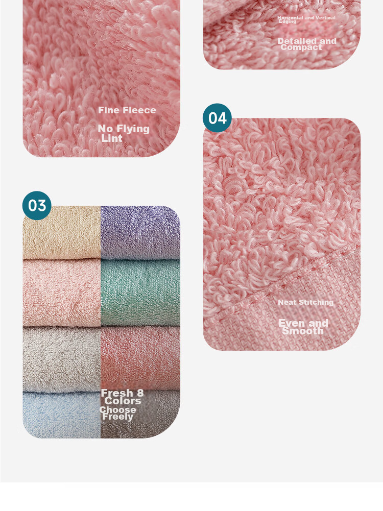 UCHINO Soft Cotton Cloud Towels, 3-Pack, Pure Cotton for Home Use And Children's Face Washing And Hot Compress (Blue + Gray + Purple) 9