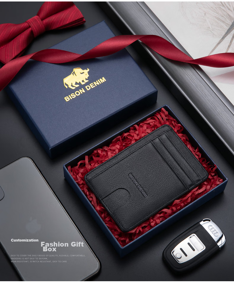 Meizhouyeniou Card Holder for Men, Ultra-Thin, Top-Grain Leather, Multi-Slot ID Holder, Birthday Gift for Boyfriend 13