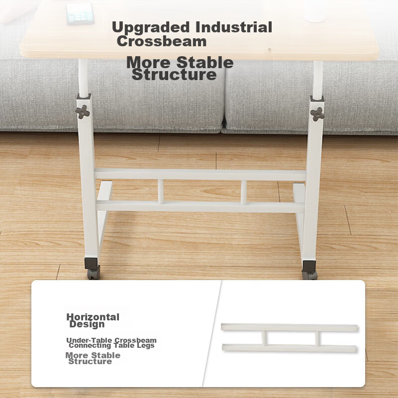 Anerya Computer Desk, Movable, Modern And Simple, Suitable for Small Apartments, Height Adjustable Small Table, 80x40CM, Pure White Color