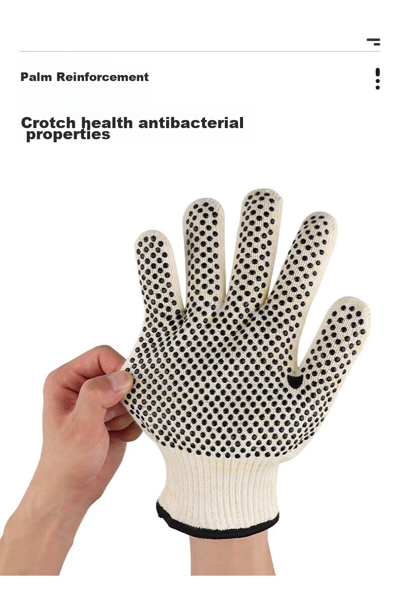 SHENGLI Heat-Resistant Gloves, 500-Degree Anti-Scalding Gloves, Industrial-Grade Thickened Insulated Double-Sided Silicone Non-Slip, Barbecue Oven Microwave Labor Protection Gloves, 1 Pair, GHX500D 9