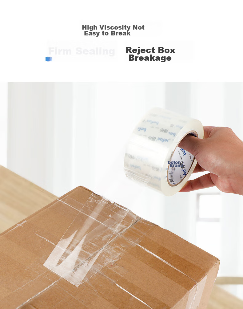 Befon Stationery, 60mm Box Sealer Packaging Tape Base, Transparent Tape Cutter, PP Material, Standard 60mm, Orange + Blue 1726 5