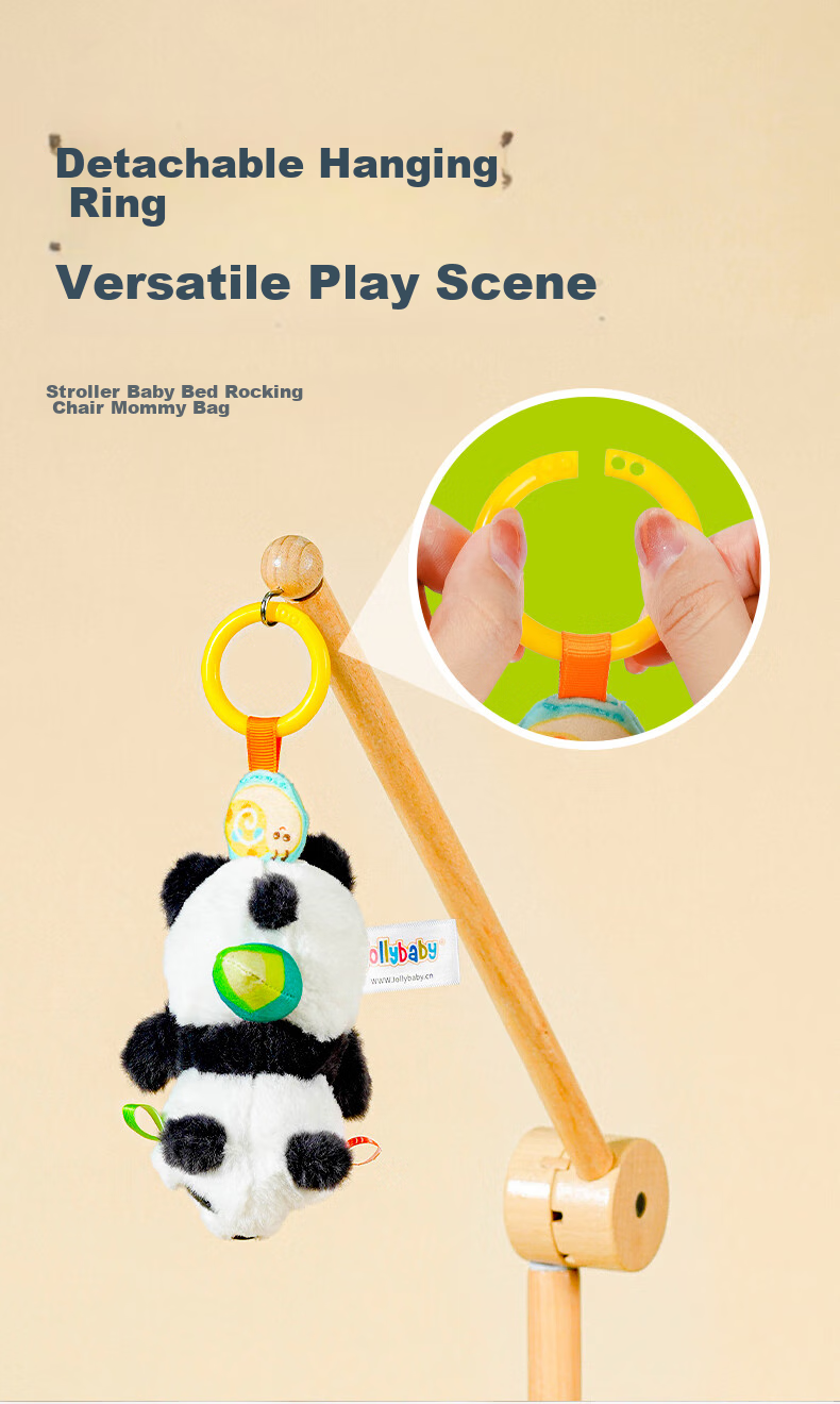 Jollybaby Cute Pet Spinning Toy with Pull Rope, Can Be Chewed And Soothing, 0-1 Year Old Baby Toy, Panda Spinning Doll 8