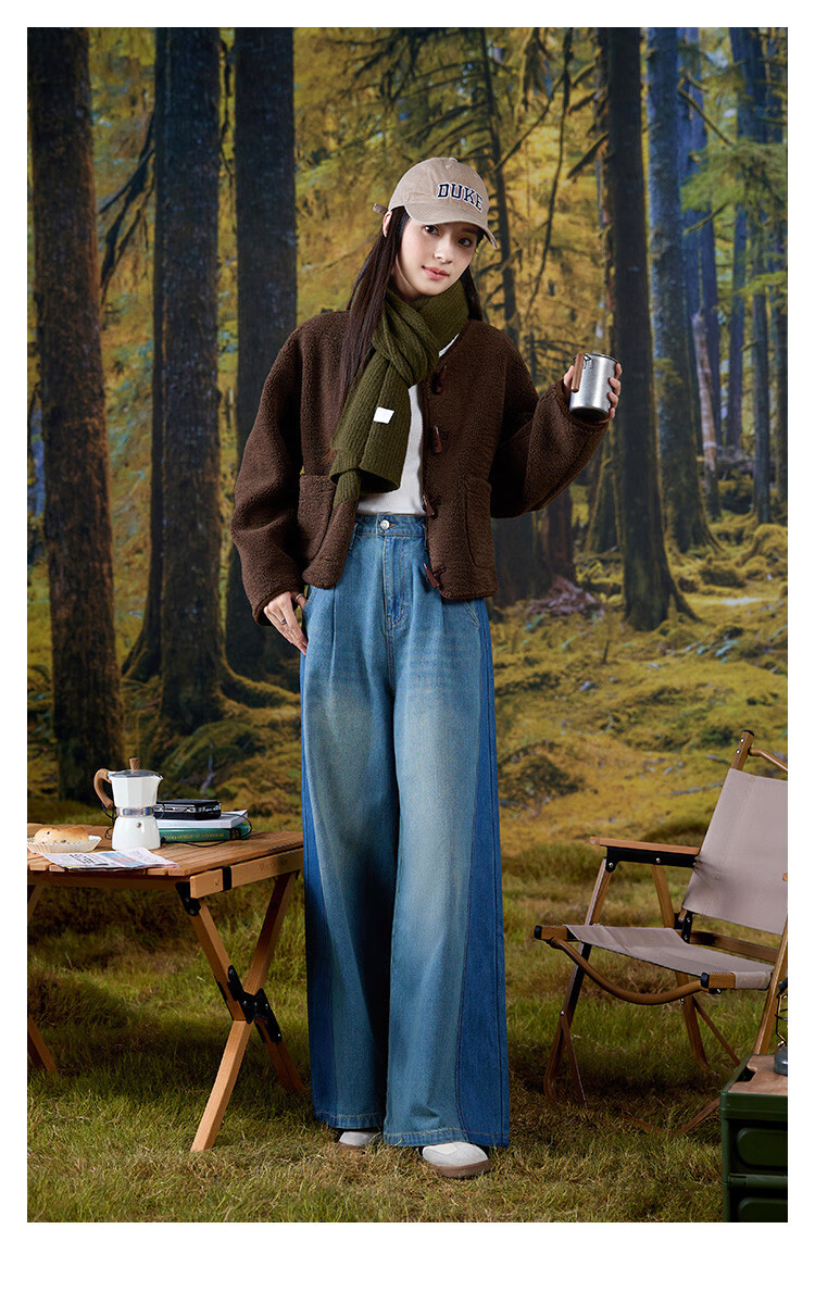 Dme [Black Chocolate Oreo Jacket] Winter Casual Short Faux Shearling Jacket for Women, Dark Brown, M 3