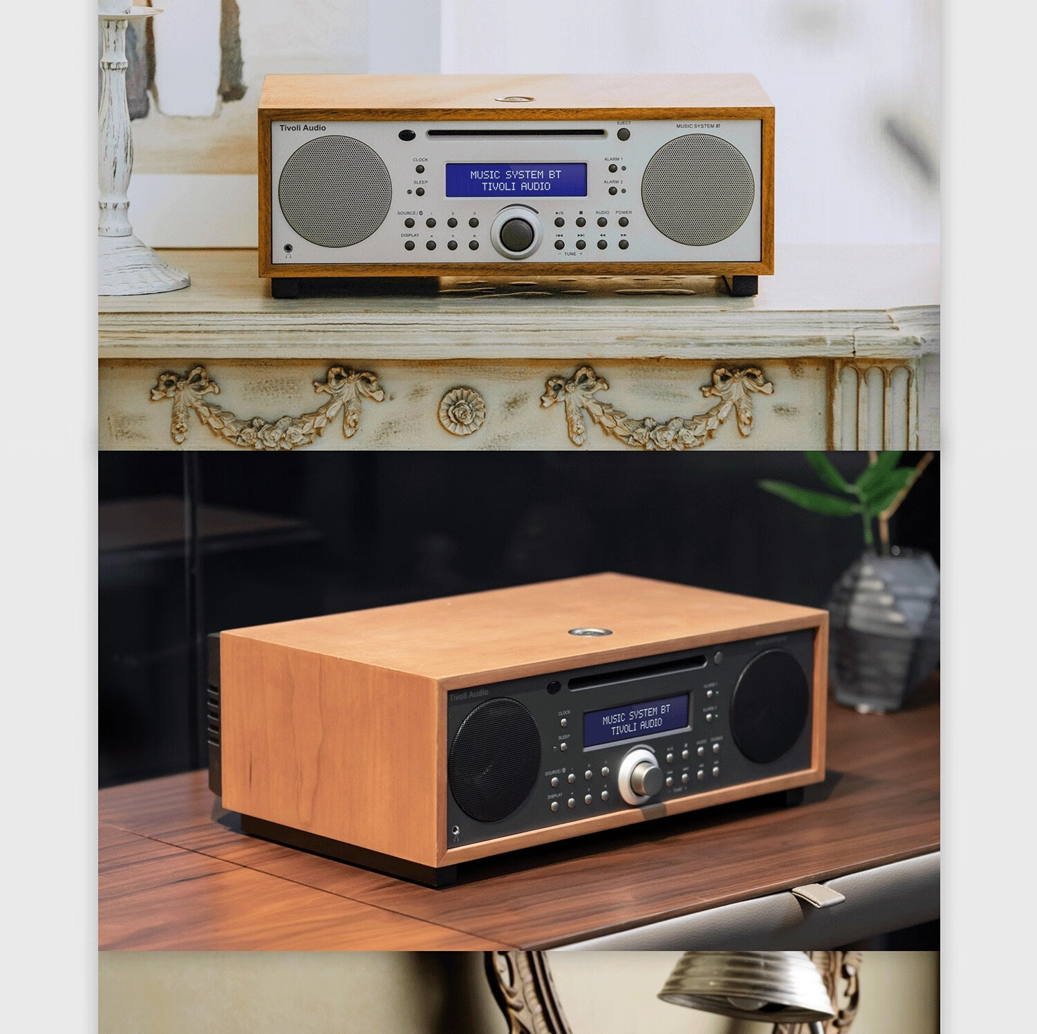 Tivoli Audio MSYBT Wooden Vintage Home Speaker CD Player Bluetooth Speaker HIFI Sound System Home Theater Speaker Walnut/multi Color 21