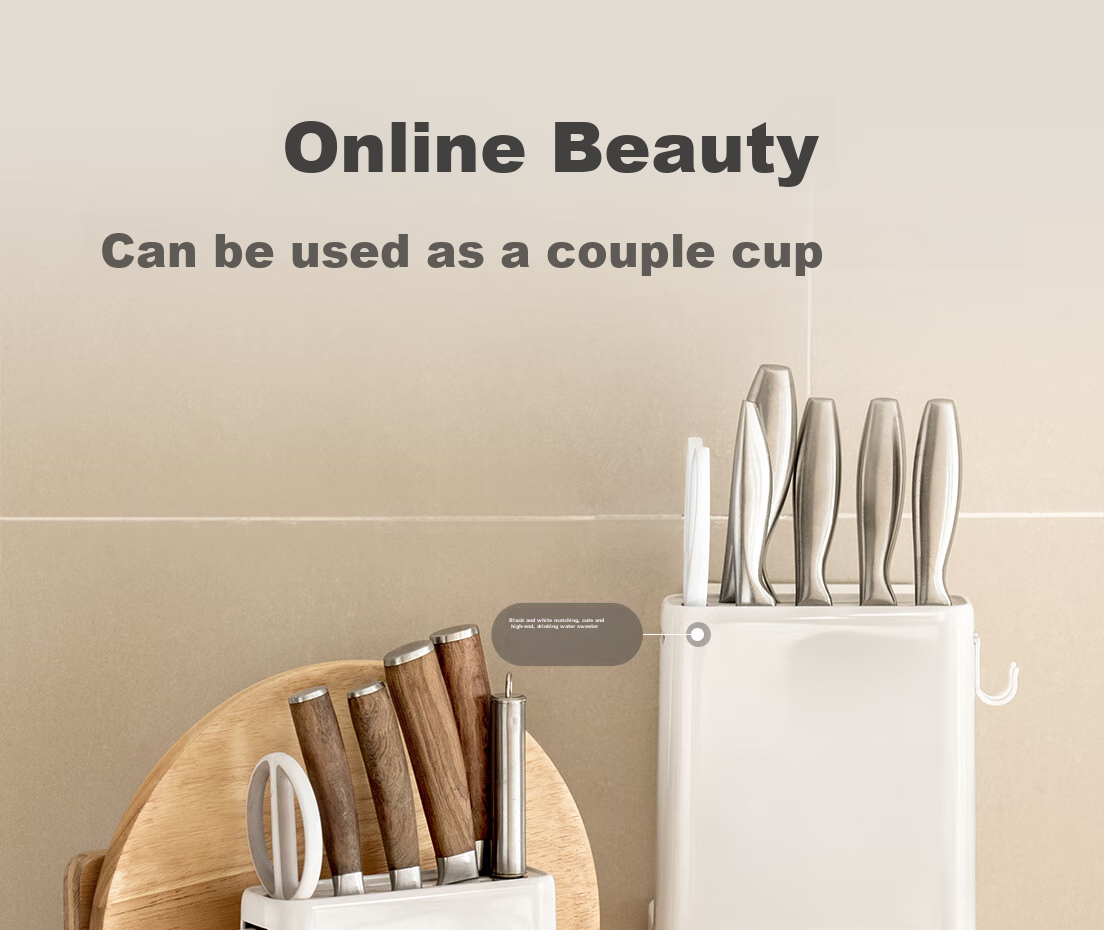 Lanjiaoluo Kitchen Storage Rack, Knife Holder, Draining Rack, Cutting Board Stand, Integrated Knife And Chopping Board Organizer, Utensil Countertop Model 1