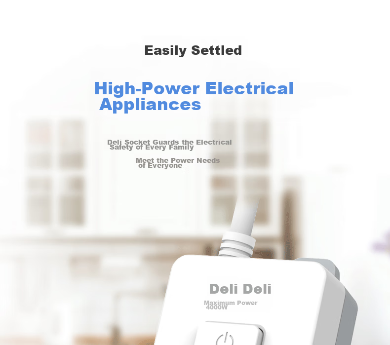 Deli 16A High-Power Socket, 4kW Air Conditioner Socket/power Strip/extension Cord/power Bar/terminal Block, 2 Outlets, Master Switch, 1.8 Meters (With 16A Converter), LX223S 1