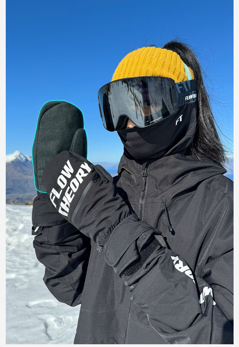 Flow Theory Kevlar Ski Gloves, Windproof, Waterproof, Warm, Wear-Resistant, Professional Single And Double Board Gloves 9