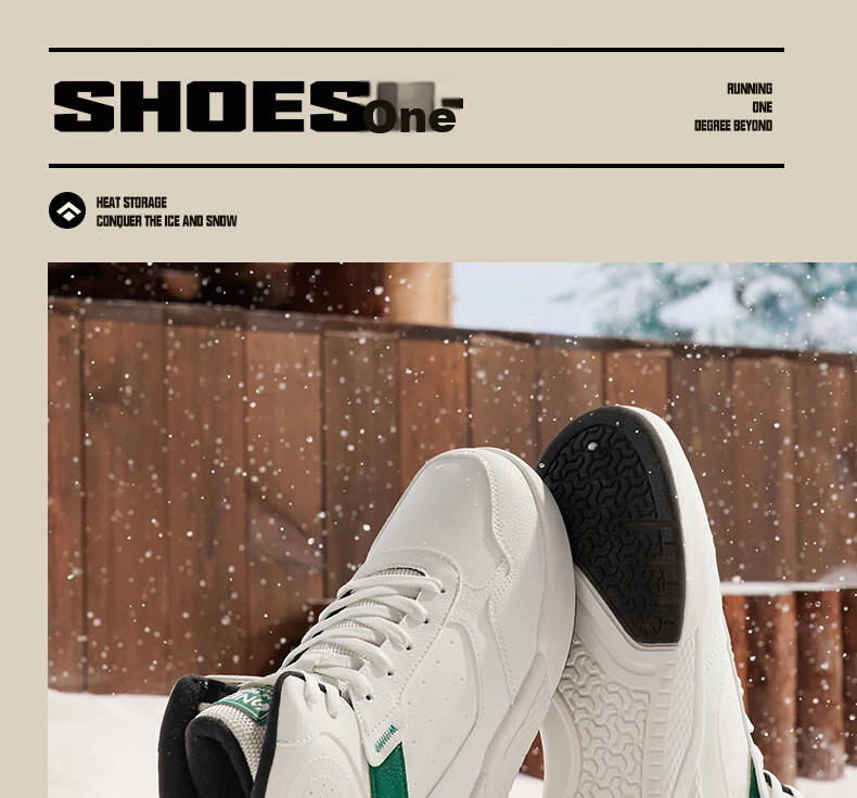 361° Men's Sports Shoes, Autumn And Winter High-Top Fleece-Lined Warm Cotton Shoes, Casual Sneakers for Men, 672146606A-8 33