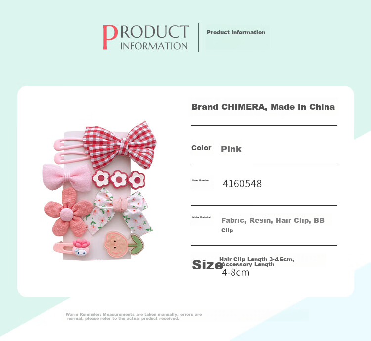 CHIMERA 9-Piece Children's Butterfly Hair Clips, Princess Baby Side Clips, Flower Hair Accessories, Girls' Mid-Autumn Festival Gift 9