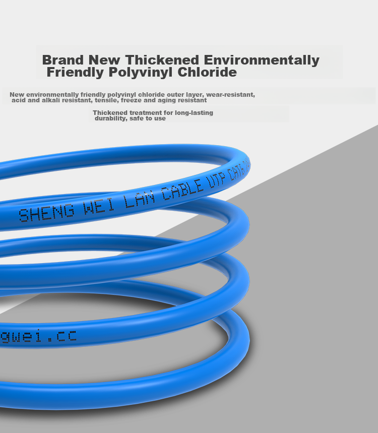 Shengwei Cat6 Ethernet Cable, Gigabit Network Wiring, Computer Broadband Unshielded Twisted Pair, Oxygen-Free Copper High-Speed Home Network Cable, 100 Meters/roll CLC-6100B 8