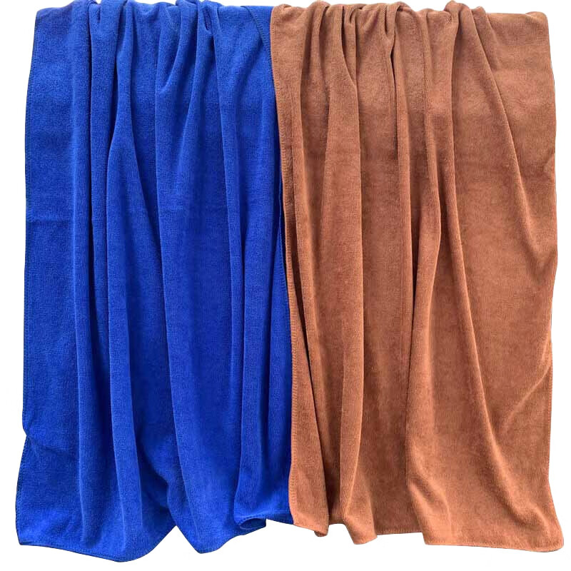Good Weather Cleaning Cloth, Car Wash Towel, Glass Wiping Cloth, Housekeeping Cleaning Cloth, Blue And Coffee Color, Thickened, 2 Pieces, 60*160