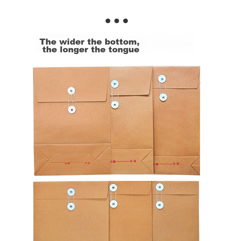 Yuzijian 10 A4 Side Width 2.8cm Mixed Pulp Thick Kraft Paper File Folders 250g, Corporate School Document Storage Bags, Protective Covers for Bids Contracts Invoices, 2308 8