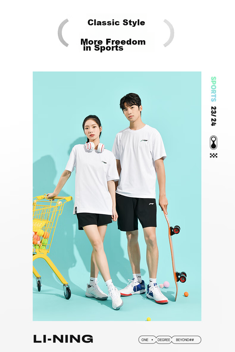 Li-Ning Badminton Shirt for Men, Short-Sleeved T-Shirt, Cultural Shirt, Breathable Sweat-Absorbing Sports Top, Black, M 10