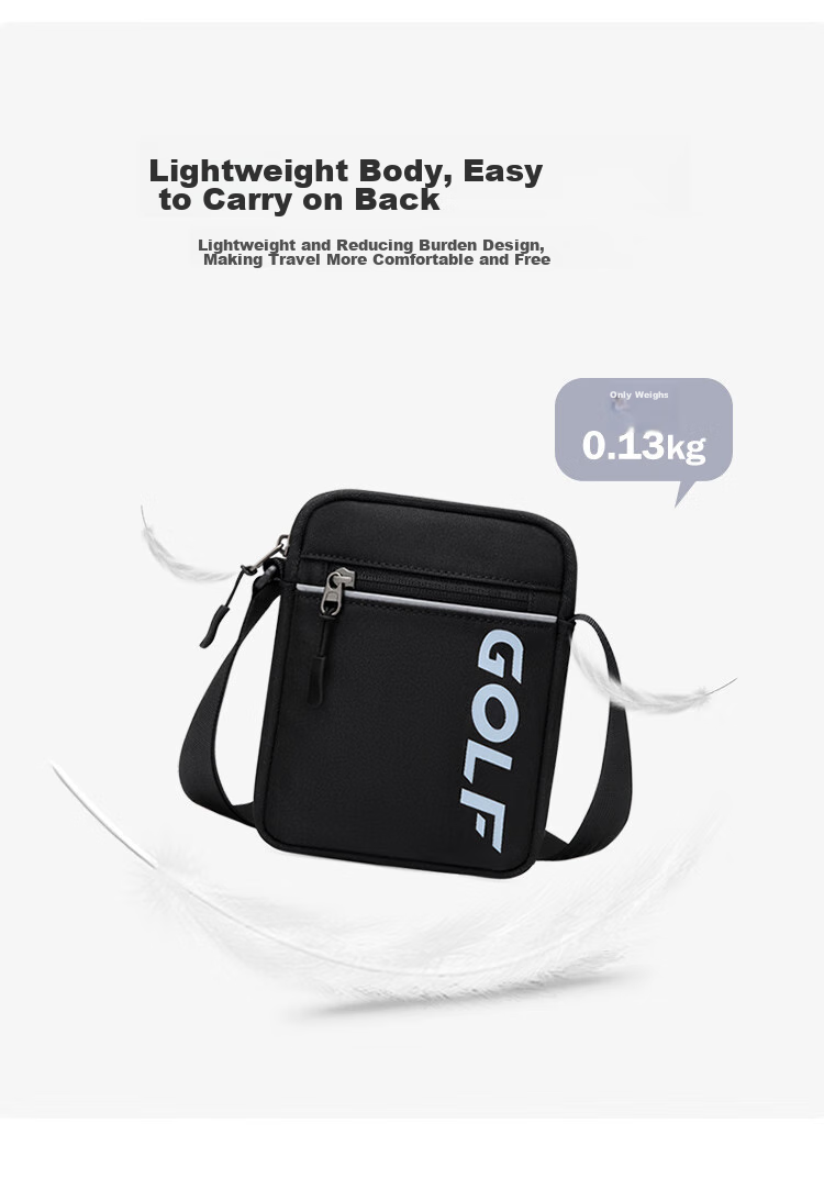GOLF Shoulder Bag, Casual Crossbody Bag for Men, Lightweight Mini Phone Bag, Small Backpack for Women, Water-Resistant Hanging Bag, Sports Bag 5