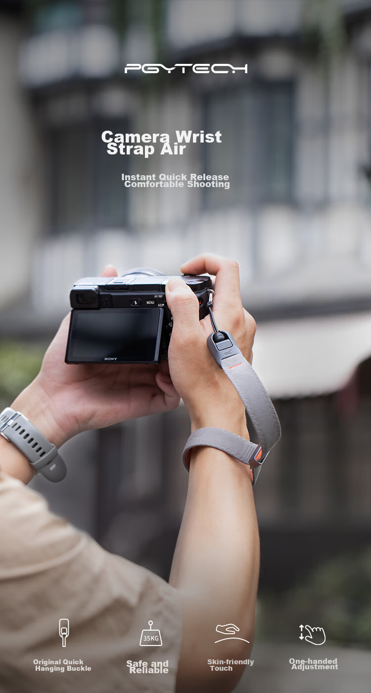 PGYTECH Camera Wrist Strap Air, Quick-Release Lanyard for Mirrorless Cameras, Dandelion Camera Wrist Strap with Magnetic Quick-Release Buckle, Suitable for Sony, Canon, Fuji, Dark Gray 1