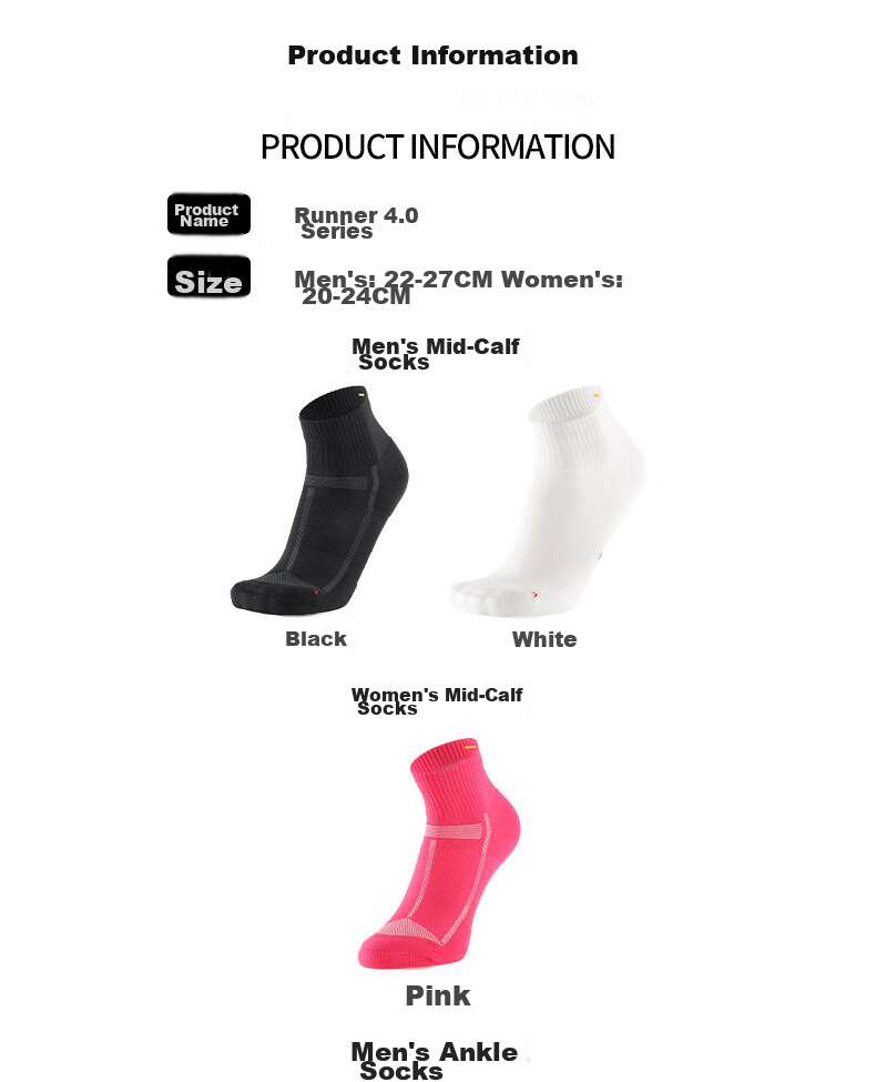 ALPINT MOUNTAIN Aiermont Runner 4.0 Marathon Professional Mid-Calf Running Socks for Men, Sports Socks, Trail Socks, Moisture-Wicking And Sweat-Absorbing 10