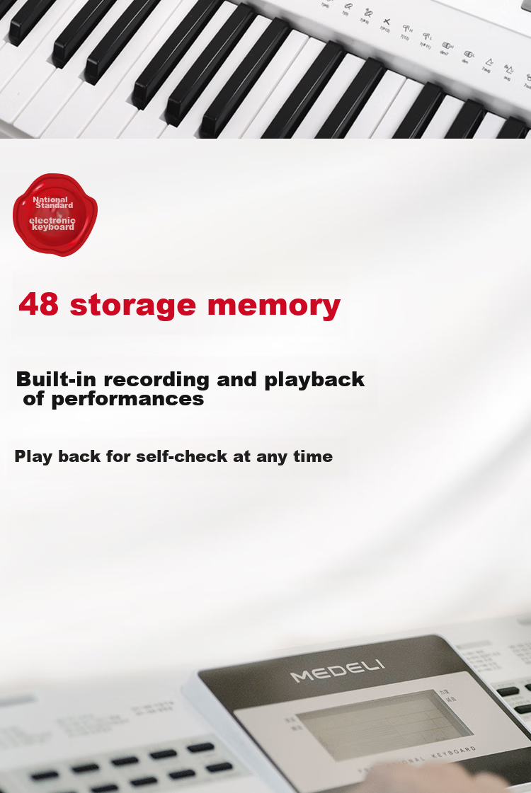 MEDELI Electronic Keyboard MK110 Beginner Recommended 61-Key Touch-Sensitive Keyboard 4