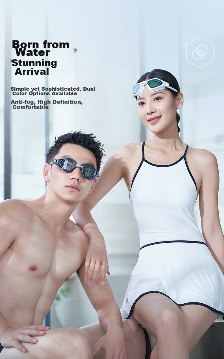 JD Original Swimming Goggles, High Definition Anti-Fog Waterproof Swim Glasses, Professional Coated Goggles for Men And Women, Ice Crystal Purple 14