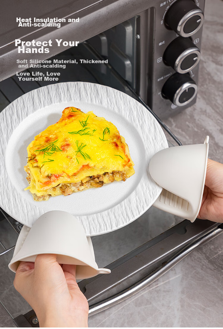 Banwushenghuo Heat-Resistant Silicone Gloves, Kitchen Utensil Holder, Bowl Gripper, Household High-Temperature Oven And Microwave-Safe Gloves 5