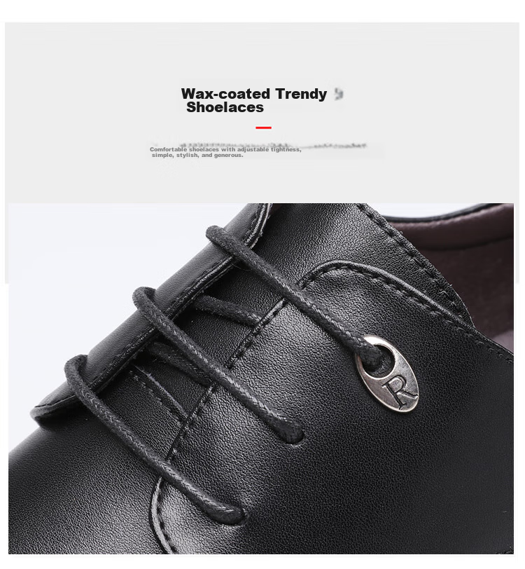 Poitulas Men's Leather Shoes, British Style Lace-Up Business Casual Formal Shoes, Lightweight Derby Work Shoes for Men, 5522 Black, Size 43 7
