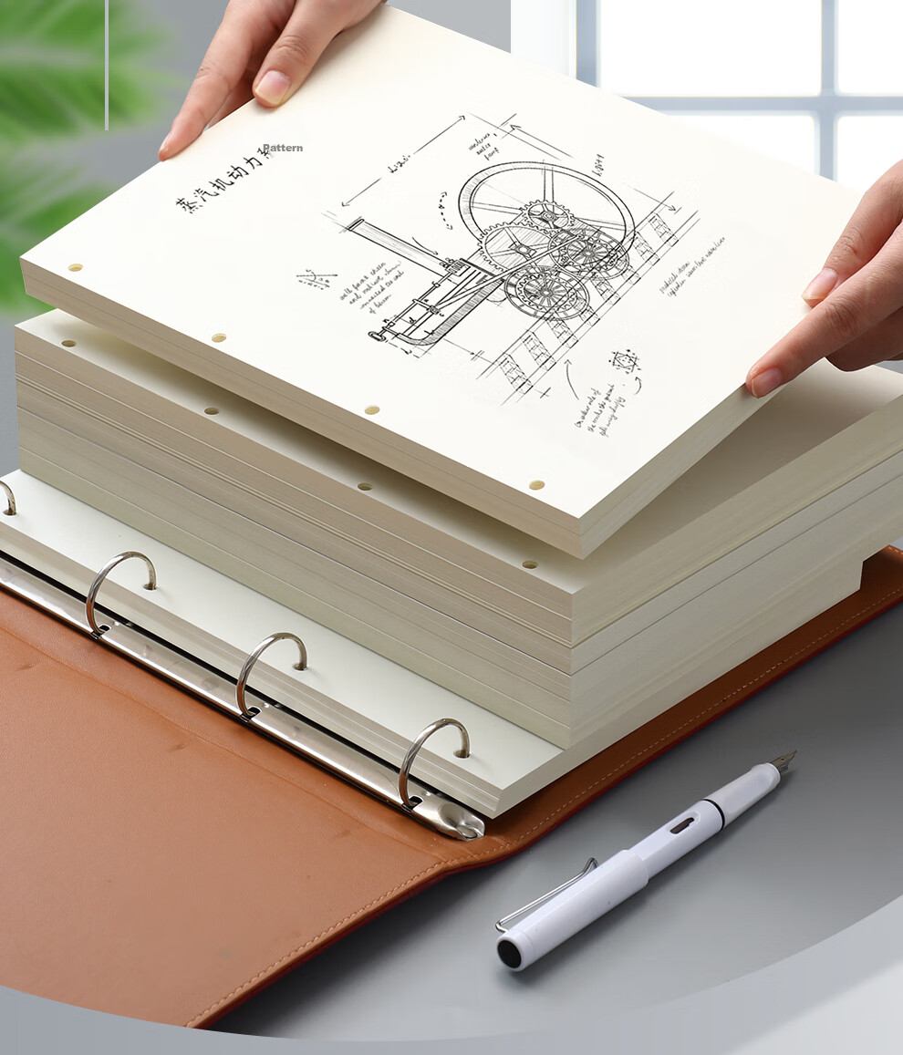 Faramon [Lowest Price Online] Blank Refill Notebook Compatible with 4-Hole A4, 80 Sheets Loose-Leaf Paper, Blank Thickened Replacement Inner Pages, A4-Blank Inner Pages 2