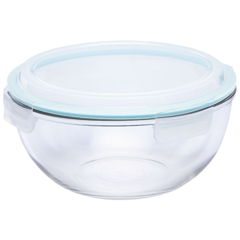 GLASSLOCK Food Storage Bowl with Lid, Thick Round Heat-Resistant Soup Bowl And Noodle Bowl, Salad Bowl, Large Capacity Meal Container 4000ml
