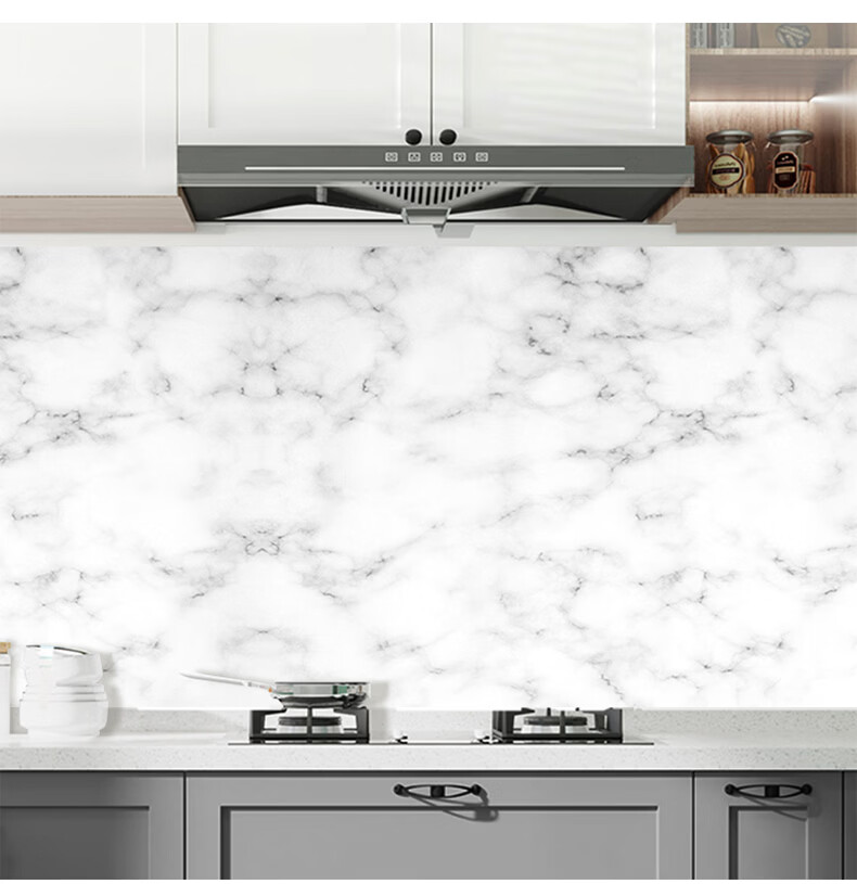 Modouyu Kitchen Oil-Proof Sticker, Cabinet Sink Moisture-Proof Sticker, Tile Renovation Sticker, Marble Countertop Heat-Resistant Protective Film 7