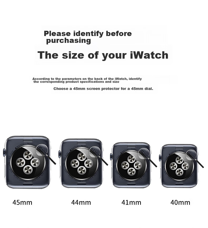 Pisen Screen Protector for Apple SE3/S9/S8/S7, Compatible with Apple Watch SE3/S9/S8/S7, 44/45mm High Definition Anti-Scratch Dust-Free Quick Installation Film, 2 Pieces 1