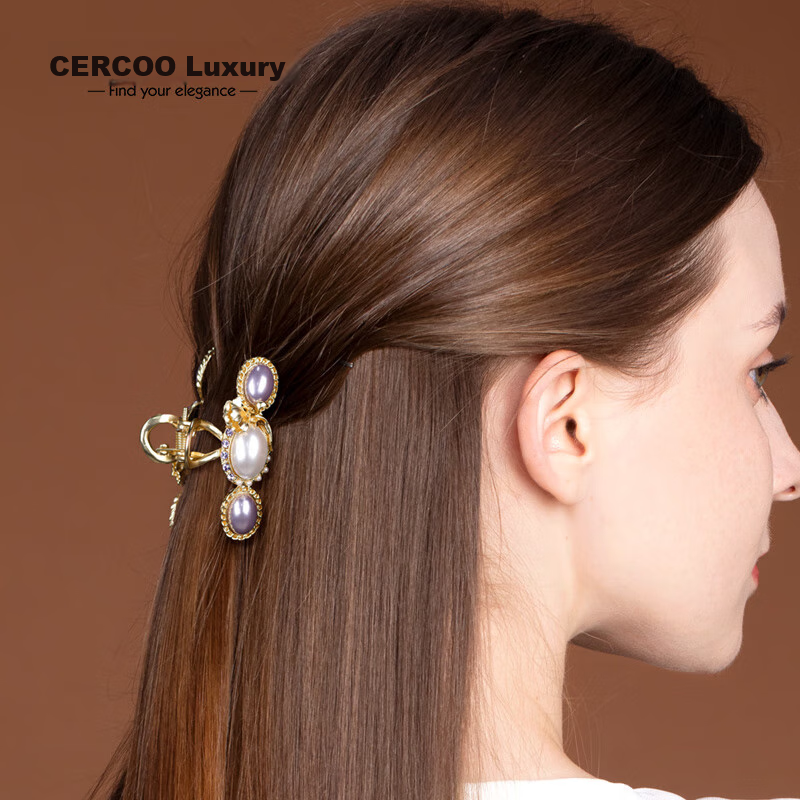 Cercoo Jisimengda Series Medium-Sized Bun Back of Head Elegant Maillard Hair Claw Clip, Hair Claw Clip, Gift for Girlfriend