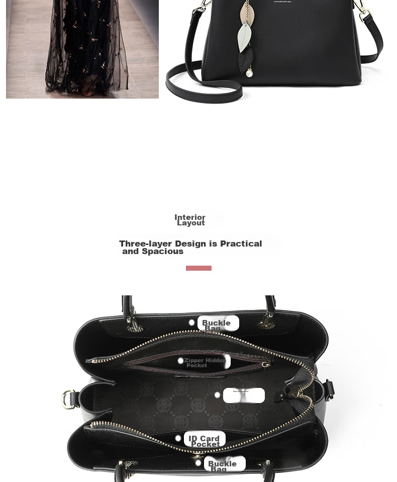 Viney Leather Handbag, Women's Crossbody Bag, Large Capacity Shoulder Tote, Practical Birthday And Mother's Day Gift for Mom 8