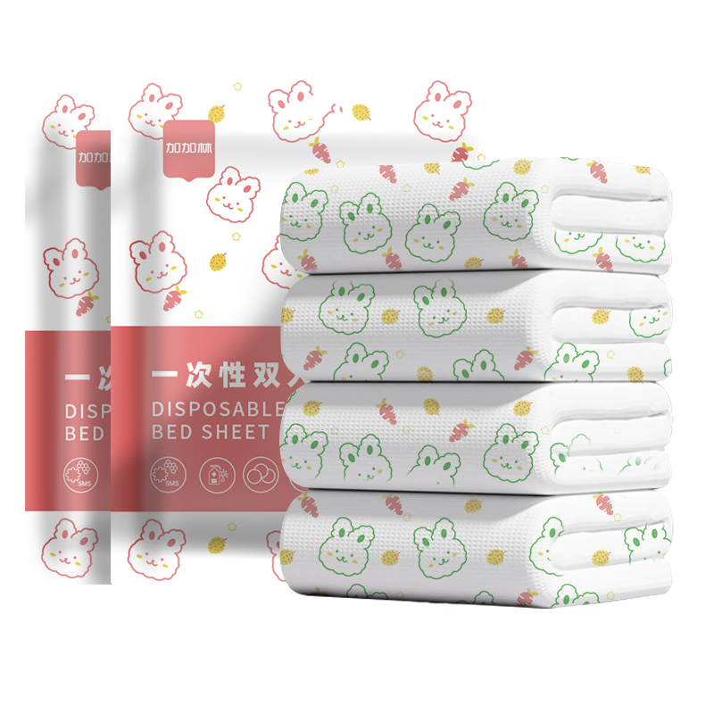 JAJALIN Disposable Four-Piece Set for Double Bed: Bed Sheet, Duvet Cover, Pillowcases, Thickened Dirt-Proof Sleeping Bag for Travel, Hotel Stay, And Anti-Dirt Use