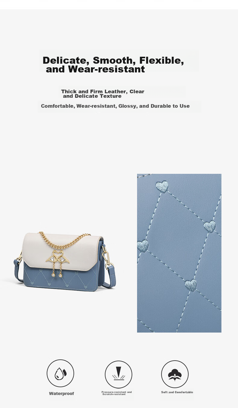 Aiqinghai Leather Handbag, Women's Crossbody Bag, Shoulder Bag, Small Square Phone Bag, Practical Birthday And Mother's Day Gift for Mom 7