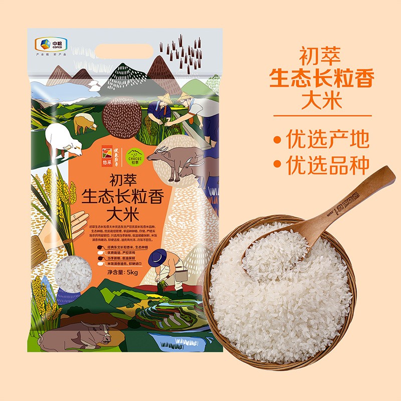 初萃中粮生态长粒香米10斤 当季新米 东北大米 一级粳米