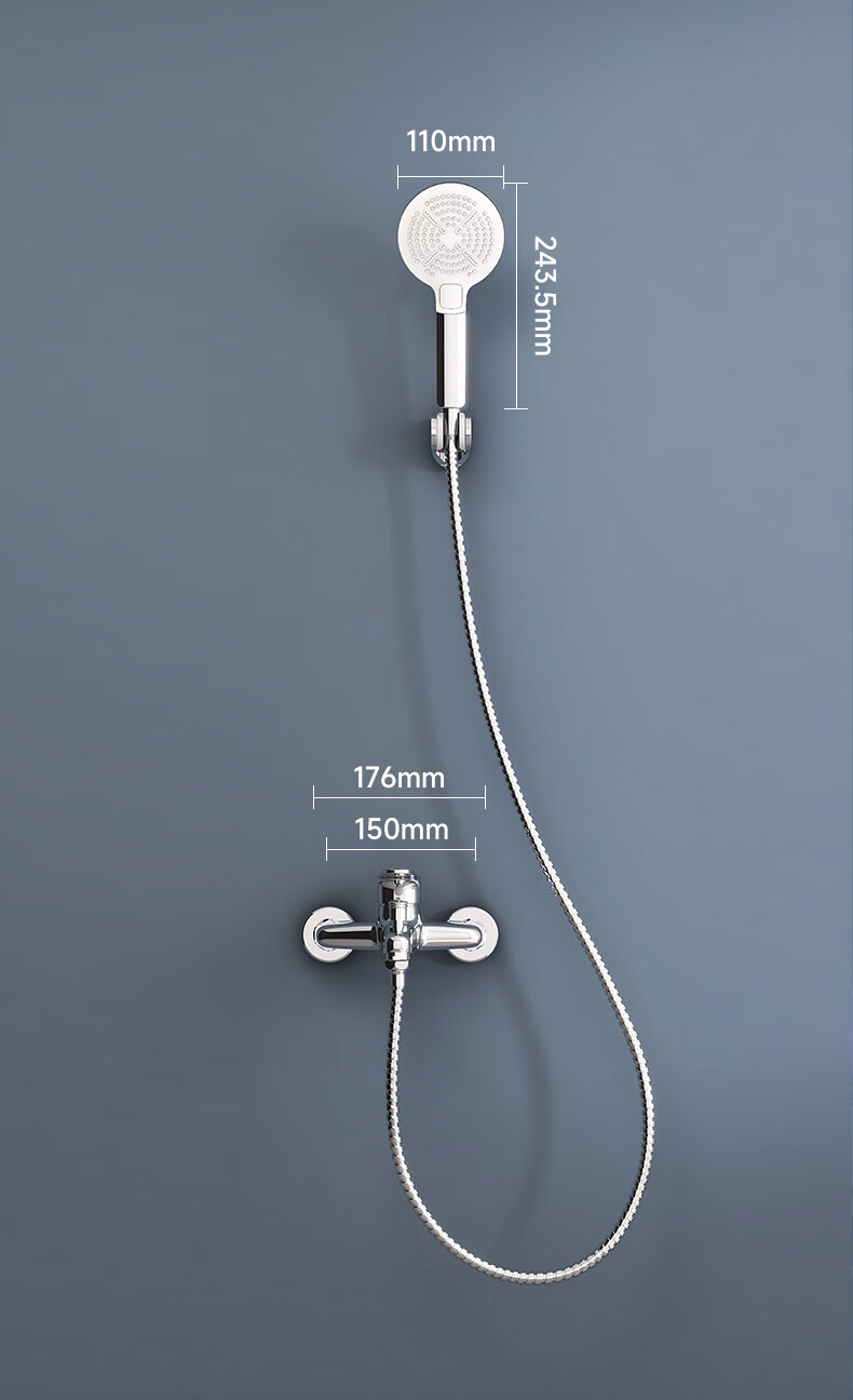 FAENZA Bathroom Simple Shower Head, Bathtub Copper Faucet, Rain Shower Spray, Multi-Position Water Output, FE05H102CP-3 1
